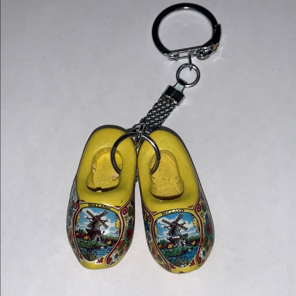 Wooden clogs keychain NWT